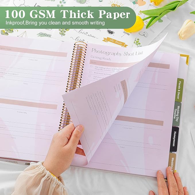 VinTS 176 Pages Wedding Planner, Engagement Wedding Planner Gift - Image 5