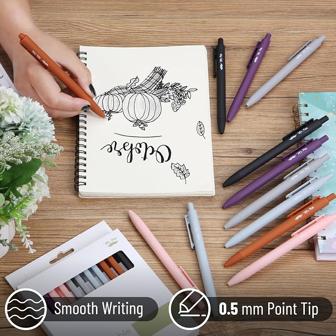 Mr. Pen- Retractable Gel Pens, 12 Pack, Earthly Neutrals Barrel | Fine Point - Image 3