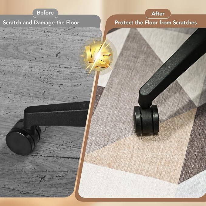 Office Chair Mat for Hardwood Floor&Tile Floor, Under Desk Rug for Rolling - Image 5
