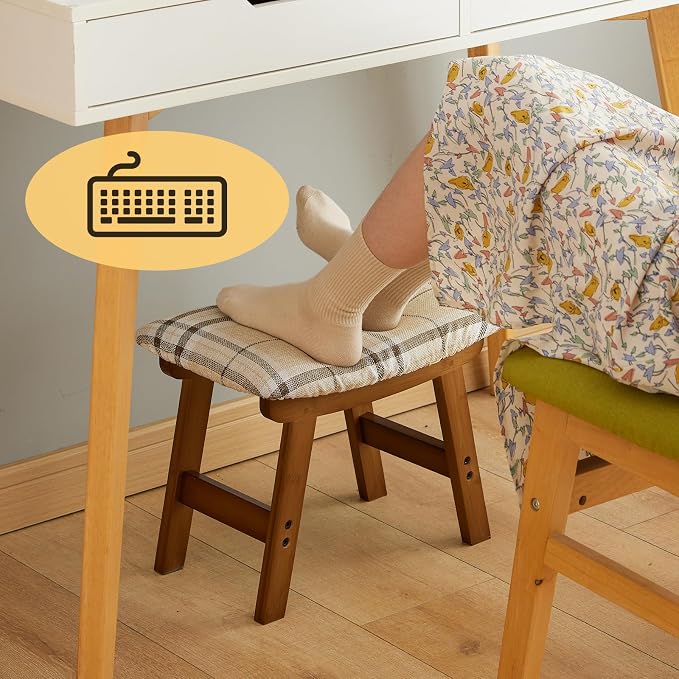 Foot Stool Ottoman Foot Rest Under Desk, Small Stool - Image 6