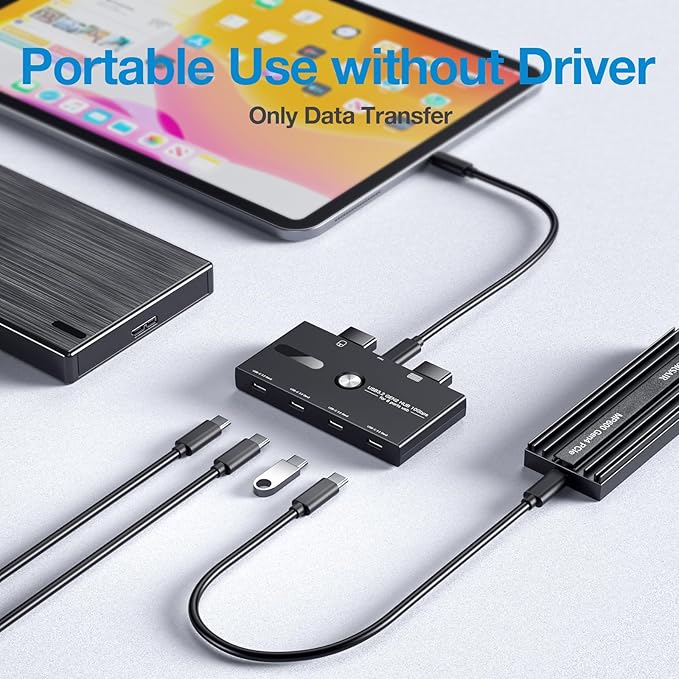 10Gbps USB C Hub, 6 Ports USB C Splitter, USB C to USB C Hub for PC, Laptop, MacBook Pro/Air, iMac, Surface Pro, Chromebook, Etc(HUB ONLY, Not Support Charging/Monitor)-DeskLoop Office