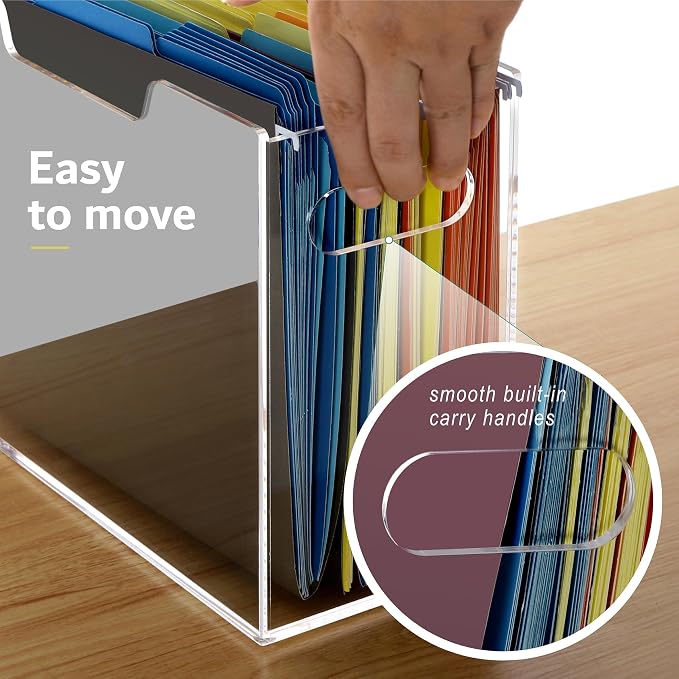 DINGHUO Acrylic File Folder Organizer, Hanging File Organizer Box, File Holder - Image 6