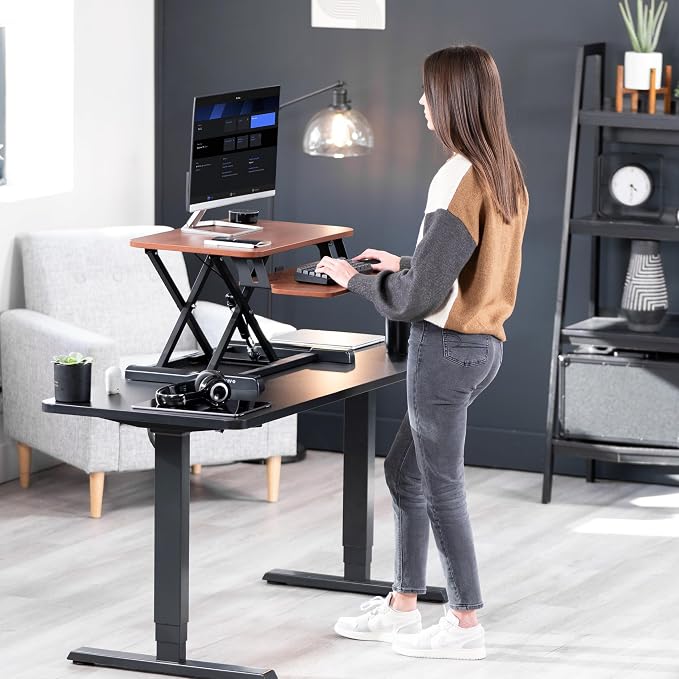 VIVO 26 inch Desk Converter, K Series, Height Adjustable Sit to Stand Riser - Image 9