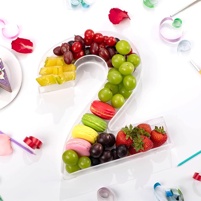 11" Clear Acrylic Letter & Number Charcuterie Tray-Reusable Fillable Alphabet - Image 2