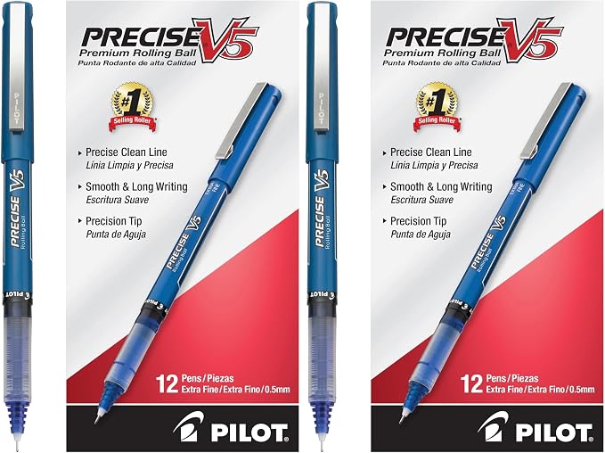 PILOT Precise V5 Rollerball Pens, Extra Fine Point 0.5 mm Blue Pens, Journaling by PilotCorporationofAmerica
