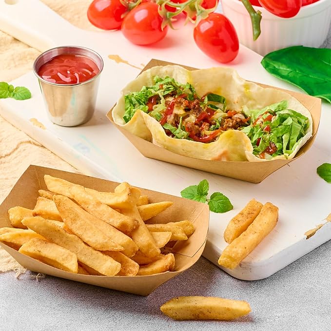 ZORRITA Small Paper Food Trays, 1/2 Lb, 200 Pack, Disposable | Mini Brown Paper - Image 5