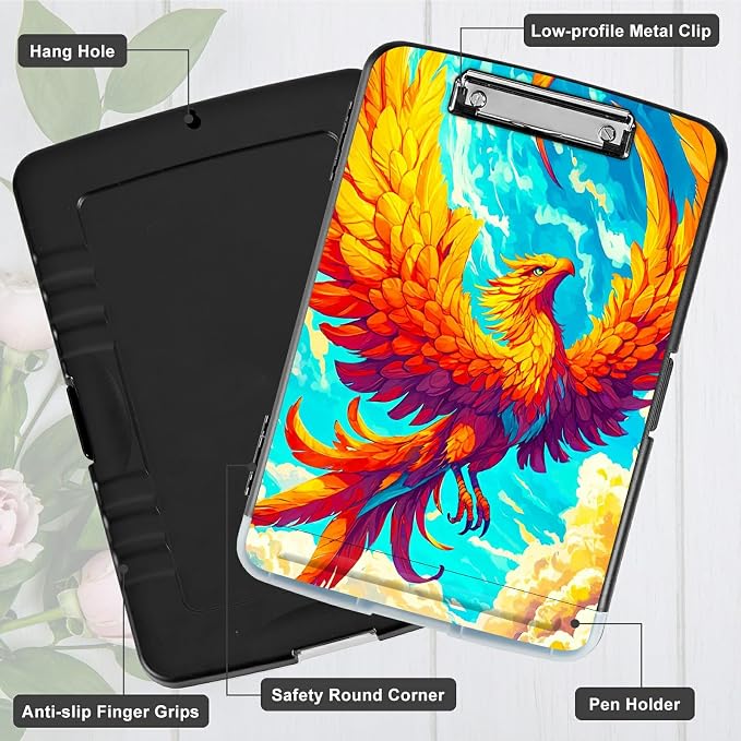 Flamingo Sky A4 Clipboard with Storage Pen Holder, Clipboards Organizer Nursing - Image 5