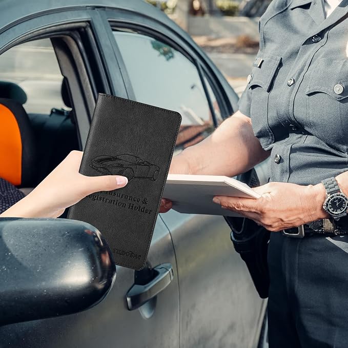 TILDOSAC Leather Car Registration and Insurance Card Holder, Car Document Holder - Image 4