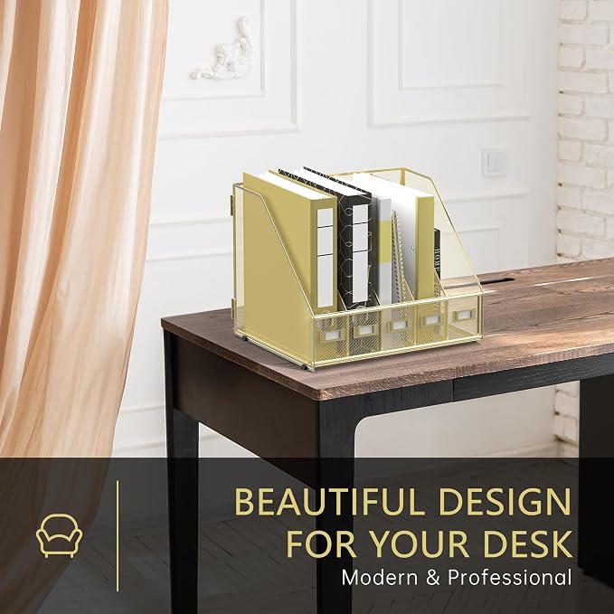 DALTACK Desk Organizers Metal Magazine File Holder - Image 4
