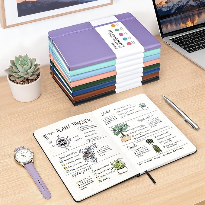 Bullet Dotted Journal Notebook 4 Pack: 160 Pages Per Pack, A5 Medium Size - Image 7