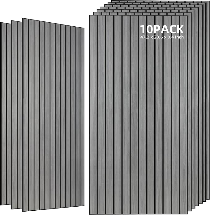 TO-TH Wood-Look Acoustic Wall Panels, 10 Pack 47.2” x 23.6” Sound Panels by TO-TH
