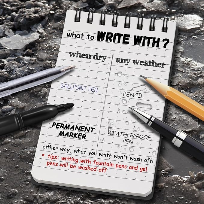 POPYOLA 6 Pack Waterproof Notebook, Weatherproof Pocket Notebook - Image 6