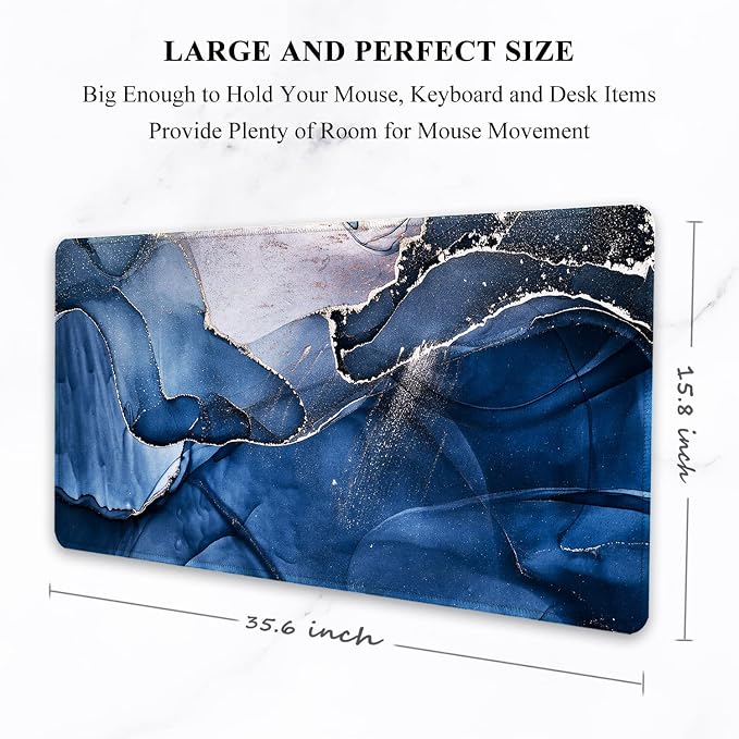 Auhoahsil Large Mouse Pad, XXL Desk Pad, Extened 35" x 15", Non-Slip Rubber Base - Image 2