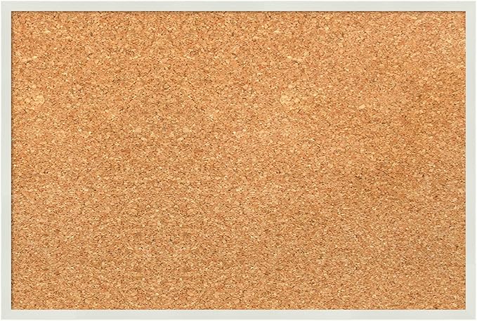 Amanti Art Natural Cork Board for Wall, 13x19 Vision Board with White Frame, Small Corkboard Office Decor for Home Organization, Modern Corkboard Pinboard to Display Items for Home Organization in-DeskLoop Office