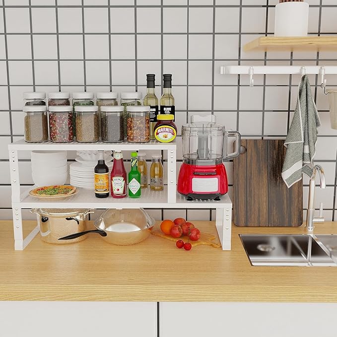 Jojocross Expandable Cabinet Shelf Organizer Storage Spice Rack Shelves - Image 3