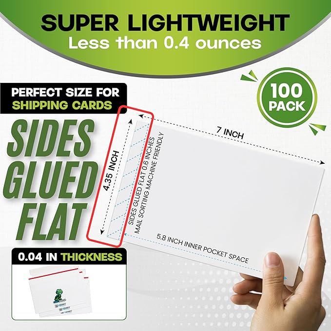 100 Pack Shell Mailer Trading Card Envelopes by Hobby Armor, Perfect Sized - Image 2