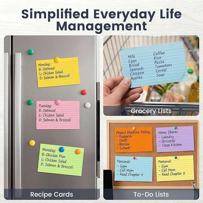 Koogel Index Cards 3x5, Colored Ruled Flash Cards - Image 6
