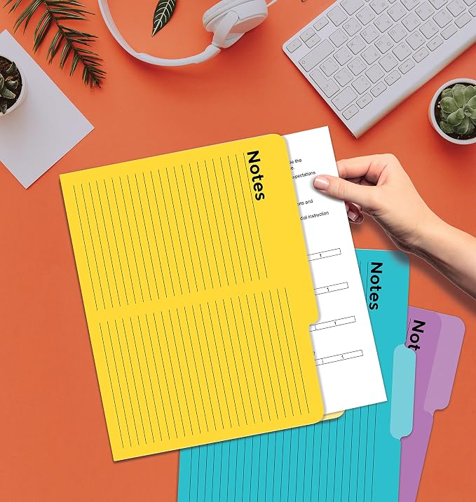 Better Office Products Lined File Folders, 24 Pack, Notes Tabbed File Folders - Image 5