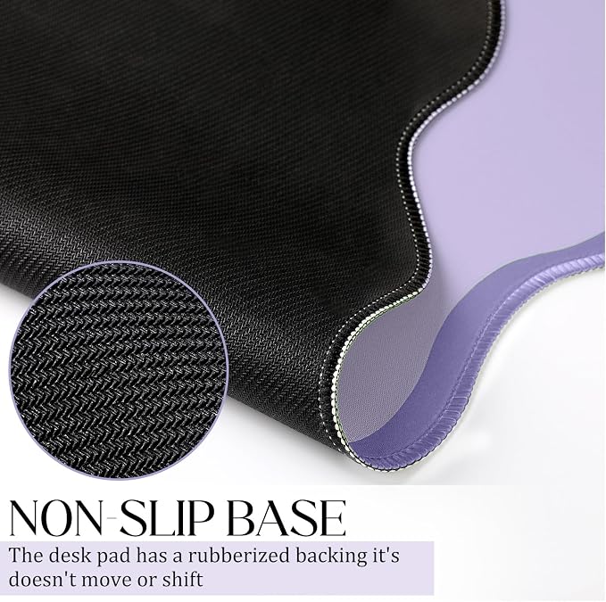 Hahafelt Scalloped Desk Mat Large Desk Pad Cute Coquette Table Mat Back to - Image 3