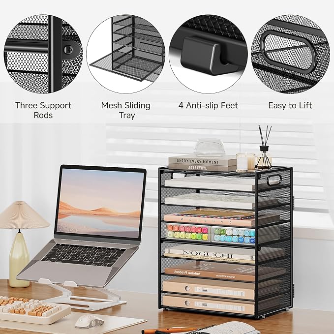 SUBEKYU 9 Tier Paper Organizer for Desk - Image 6