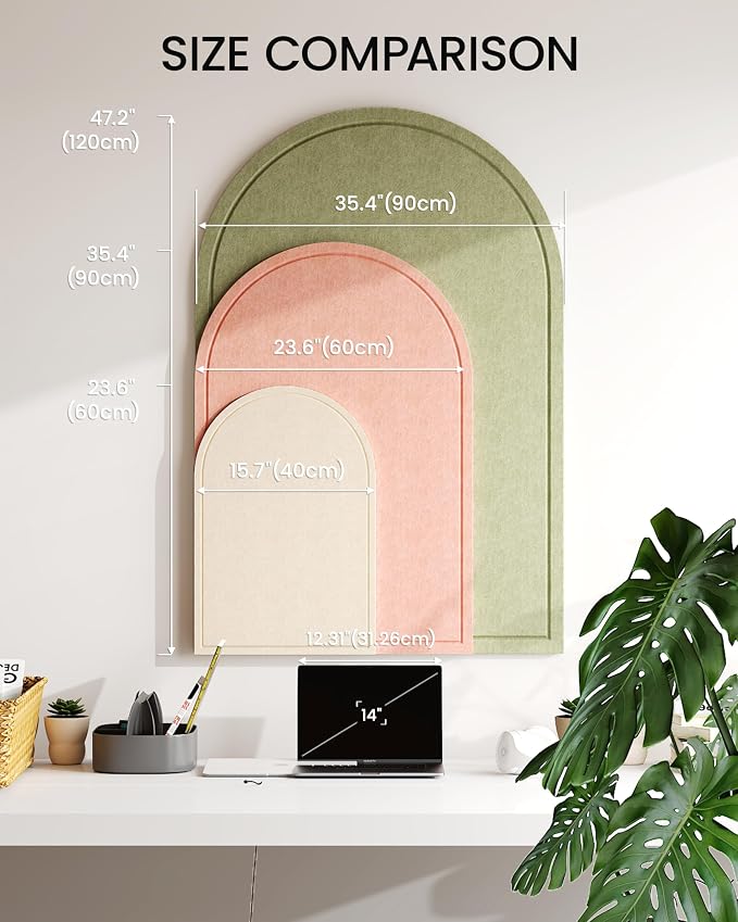 Large Arched Felt Bulletin Board 24"x16", 1/2" Thick Foldable Pin Board - Image 4
