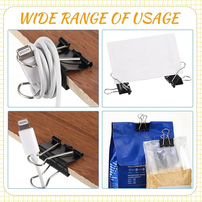 Jetec 800 Pieces 1 Inch Black Binder Clips Bulk Medium Paper Clamps Metal Paper - Image 5