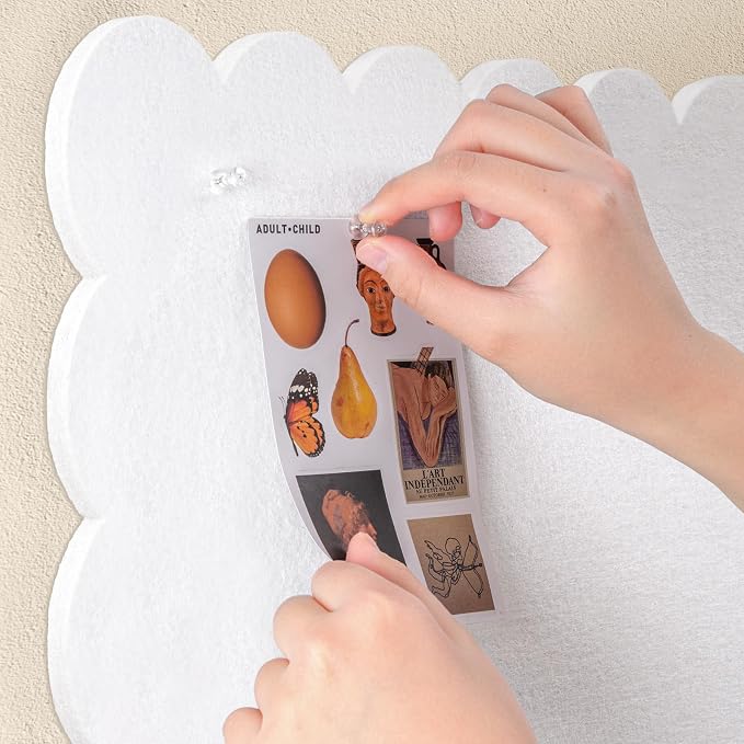 Lightomorrow Scalloped Bulletin Board, 24 x 18 Inches Felt Pin Board - Image 6