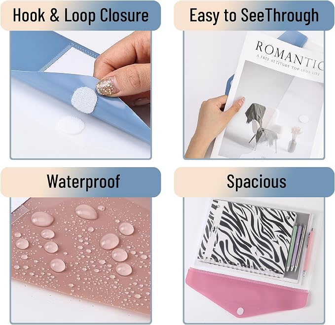 Mr. Pen- Clear Plastic Envelopes File Folders, 10 Pack, Letter Size | Colorful - Image 3