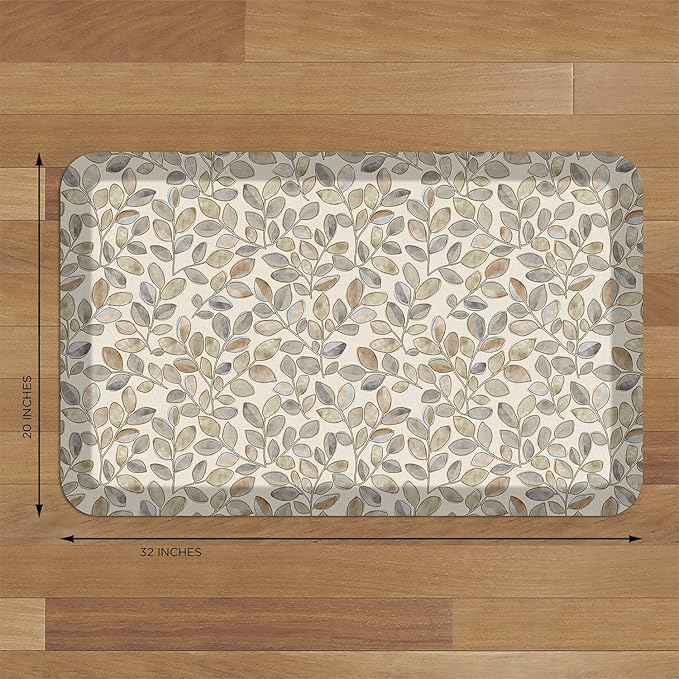 GelPro Designer Comfort 3/4" Thick Ergo-Foam Anti-Fatigue Kitchen Floor Mat, 20"x32", Orchard Almond-DeskLoop Office