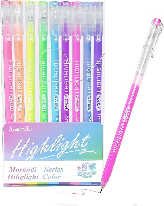 9 Colored Gel Pens Set, 0.6mm Fine Point by HysmmxHer