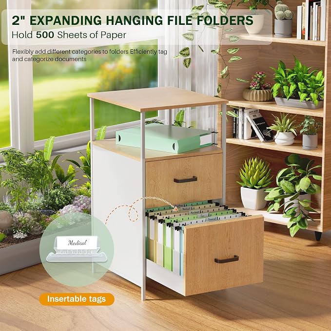 12 Pack Plastic Hanging File Folders, Letter Size Hanging File Folders 2" - Image 3