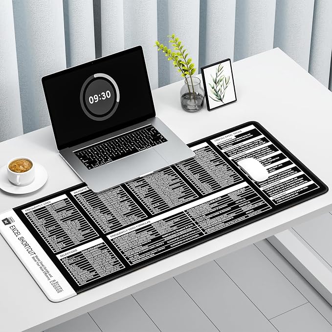 Excel Shortcut Keys Mouse Pad, Large Extended XL XXL Cheat Sheet Gaming Mouse - Image 2