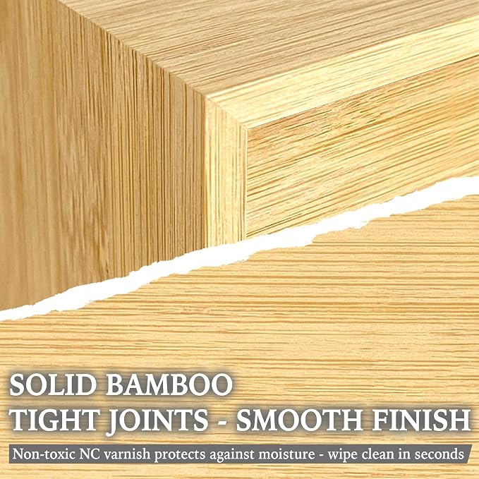 Bamboo Desk Organizer with 2 Drawers, Desktop Drawers Wooden Storage Box 13.4 x - Image 5