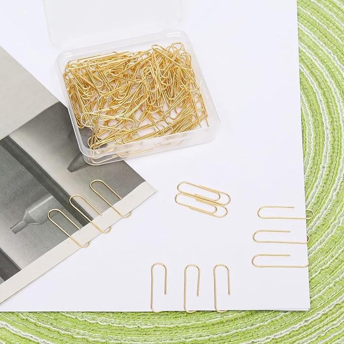 100 Pcs Gold Paper Clips, 1.1 Inch Colorful Paperclips | Colored Paper Clips - Image 5