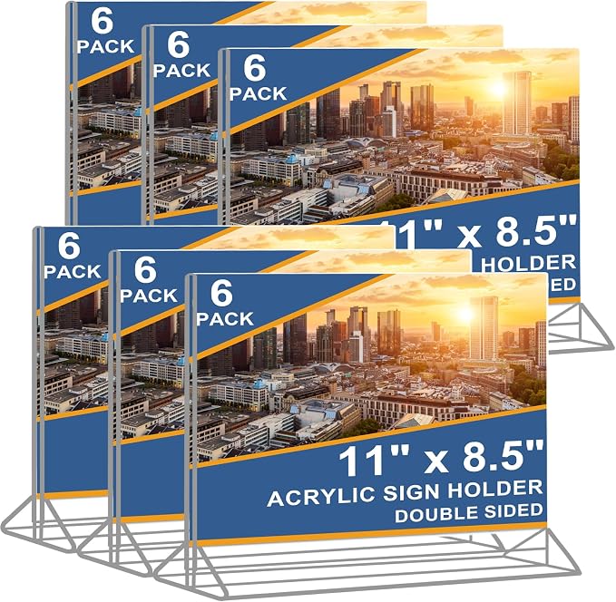 Horizontal Acrylic Sign Holder 8.5 x 11 by Seencool