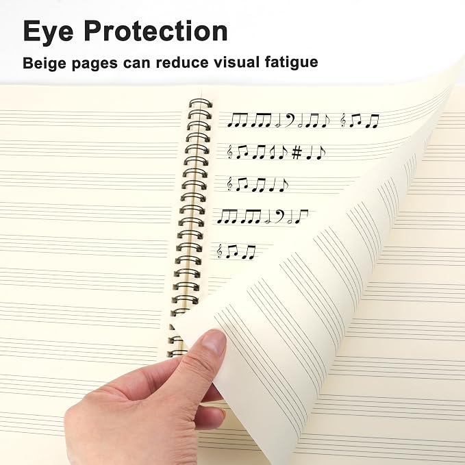 MoHern Blank Sheet Music Notebook, 160 Pages Composition Staff Paper Notebook - Image 4