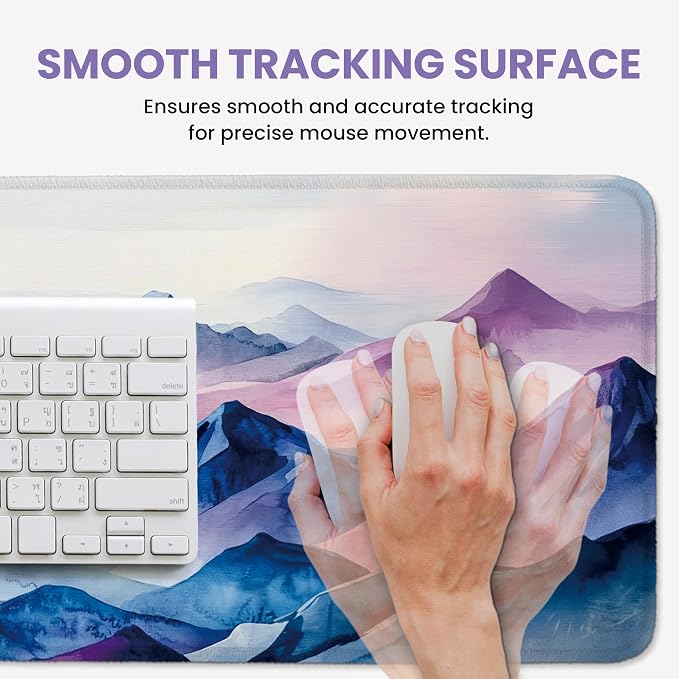 Aesthetic Desk Mat, Cute Distant Peaks Desk Pad Protector - Image 4