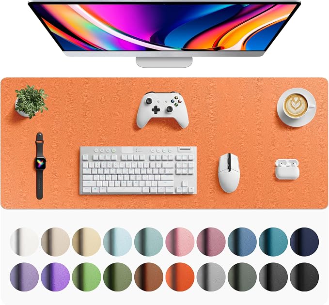 Aothia Faux Leather Desk Mat by AothiaSimpleNaturalUnique