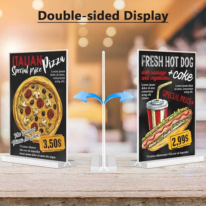 MaxGear Acrylic Sign Holder 8.5 x 11 Double Sided Display Stand, 10 Pack | - Image 3