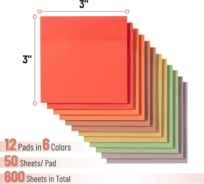 Mr. Pen- Sticky Notes, 12 Pads, 600 Sheets, Colorful | Sticky Notes Bulk - Image 2