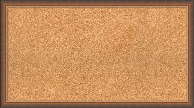 Amanti Art Natural Cork Board for Wall, 20x36 Vision Board with Bronze Frame, Large Corkboard Office Decor for Home Organization, Modern Corkboard Pinboard to Display Items for Home Organization in-DeskLoop Office