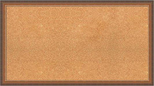 Amanti Art Natural Cork Board for Wall, 20x36 Vision Board with Bronze Frame, Large Corkboard Office Decor for Home Organization, Modern Corkboard Pinboard to Display Items for Home Organization in-DeskLoop Office