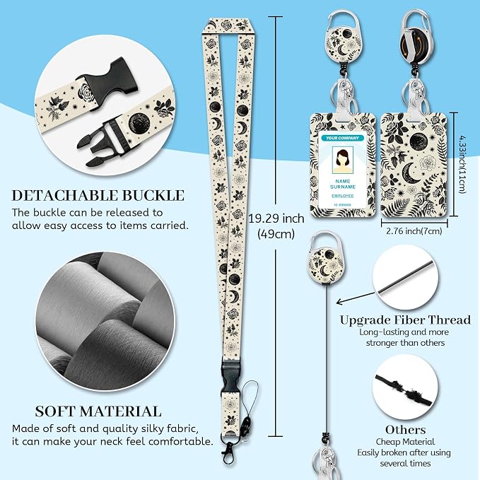 Hancynir Goth Moon Floral Lanyards - Image 5