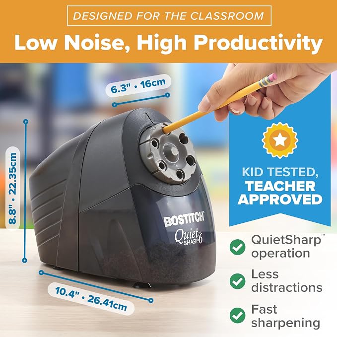 Bostitch Office Electric Pencil Sharpener, Heavy Duty Classroom Sharpener - Image 5