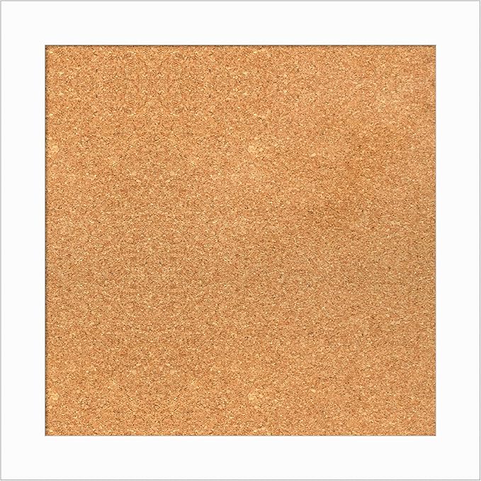 Amanti Art Natural Cork Board for Wall, 21x21 Vision Board with White Frame, Small Corkboard Office Decor for Home Organization, Casual Corkboard Pinboard to Display Items for Home Organization in-DeskLoop Office