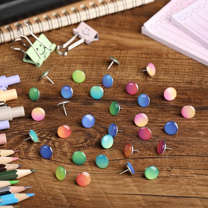 Mr. Pen- Flat Thumb Tacks, 80 Pack, Colorful | Flat Push Pins - Image 7