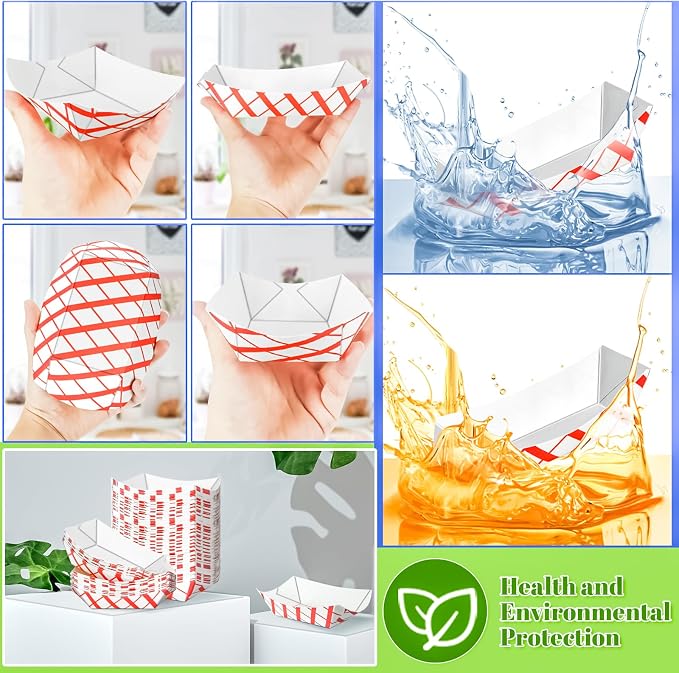 120 Pack 2Lb Paper Food Boat Trays Disposable Paper Boats Containers, Checkered - Image 7