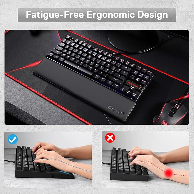 Redragon P036 Meteor M Computer Keyboard Wrist Rest Pad, Ergonomic Soft Memory - Image 7