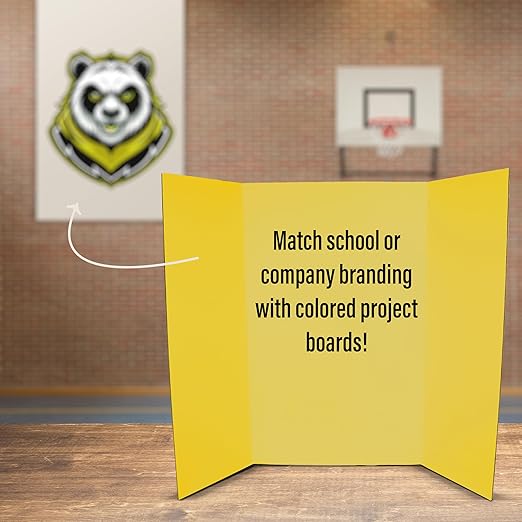 Flipside Products 36” x 48” Foam Project Boards for Presentations, Science Fair, School Projects, Event Displays and Trifold Picture Board - Yellow - 24 Pack-DeskLoop Office