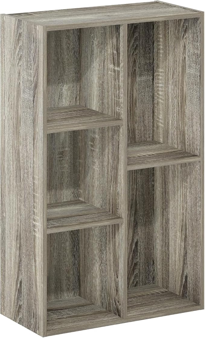 Furinno LUDER Book Shelf, 5-Cube Bookshelf, Reversible Bookcase, 9.4 x 19.5 x - Image 6